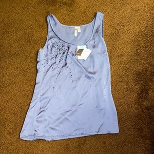 Purple embellished sleeveless top